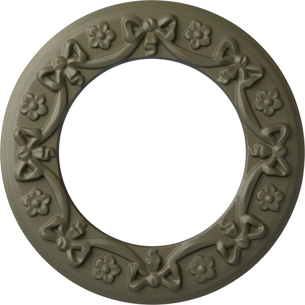 Ekena Millwork Ribbon with Bow Medallion (Canopies up to 7 1/2"), 12 1/4"OD x 7 1/2"ID x 7/8"P, Spartan Stone CM12RISSF - main